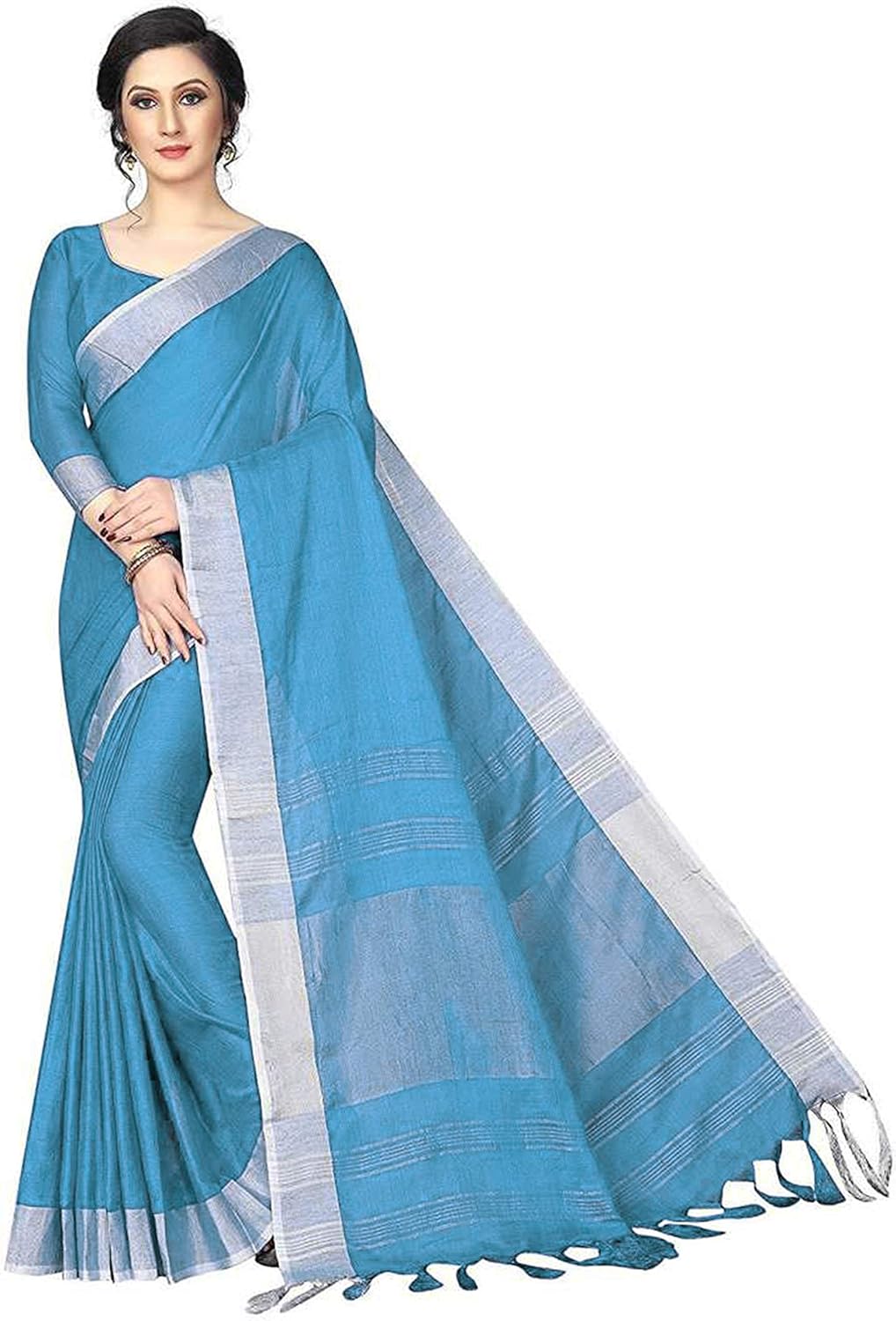 Linen saree in amazon Clearance