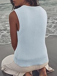 Saodimallsu Womens Summer Sweater Vest Sleeveless