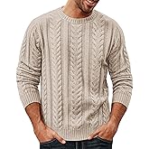 PJ PAUL JONES Mens Sweater Crewneck Cable Knit Pullover Sweater Casual Twist Textured Sweaters