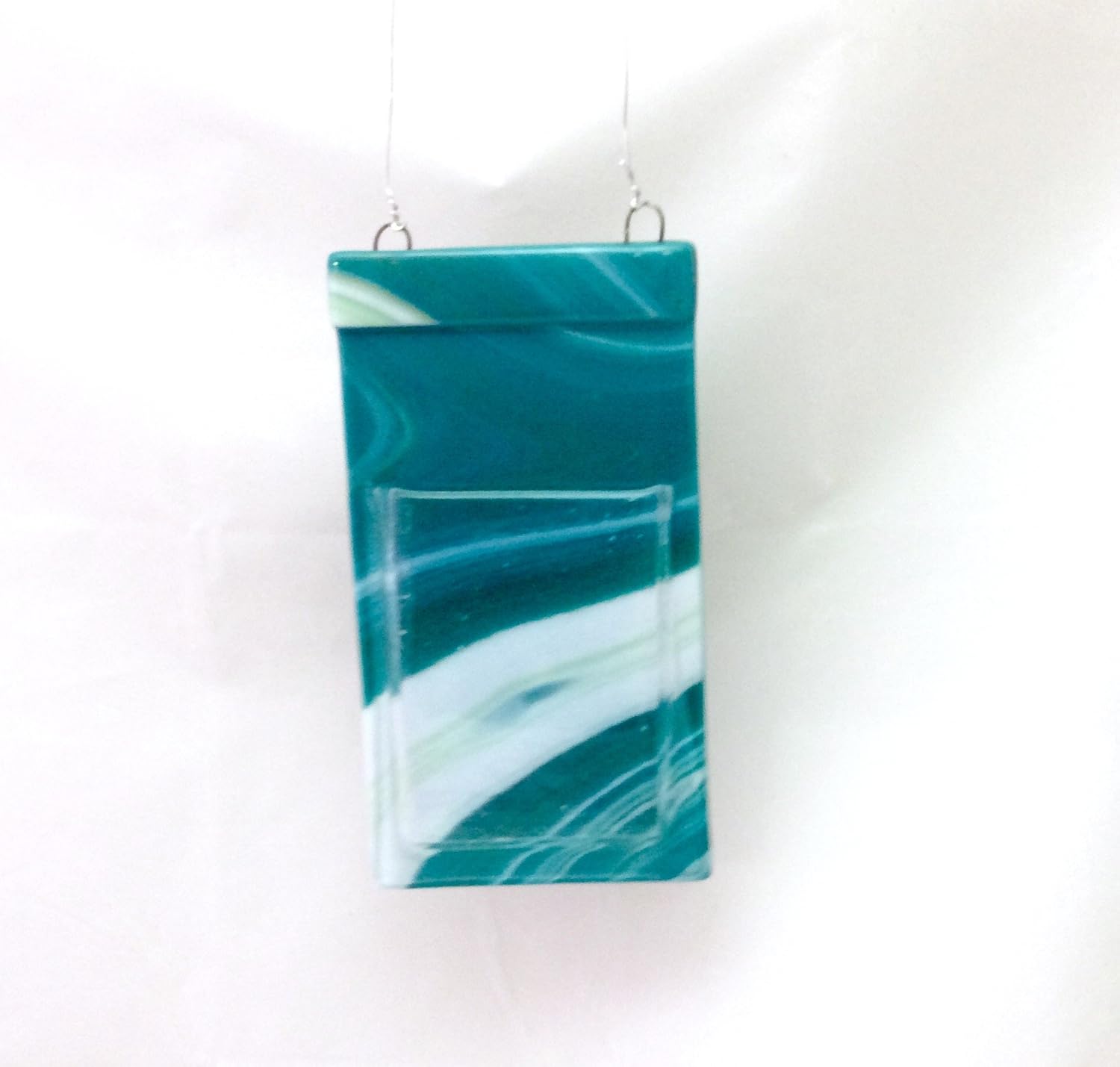 Amazon Com Pocket Vase Peacock Fused Glass Wall Hanging Vase 6 5