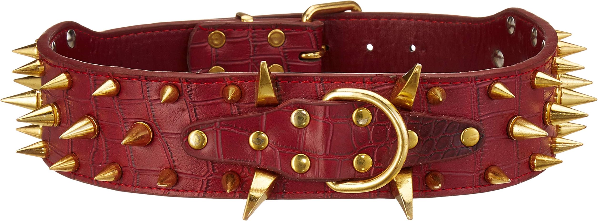 Nootie Magenta Strong and Durable Elegant Dog Collar with Spike Studs, Medium, 100 g