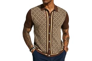 PJ PAUL JONES Men's Polo Shirts 70s Vintage Shirts Contrast Knitted Polo Shirts