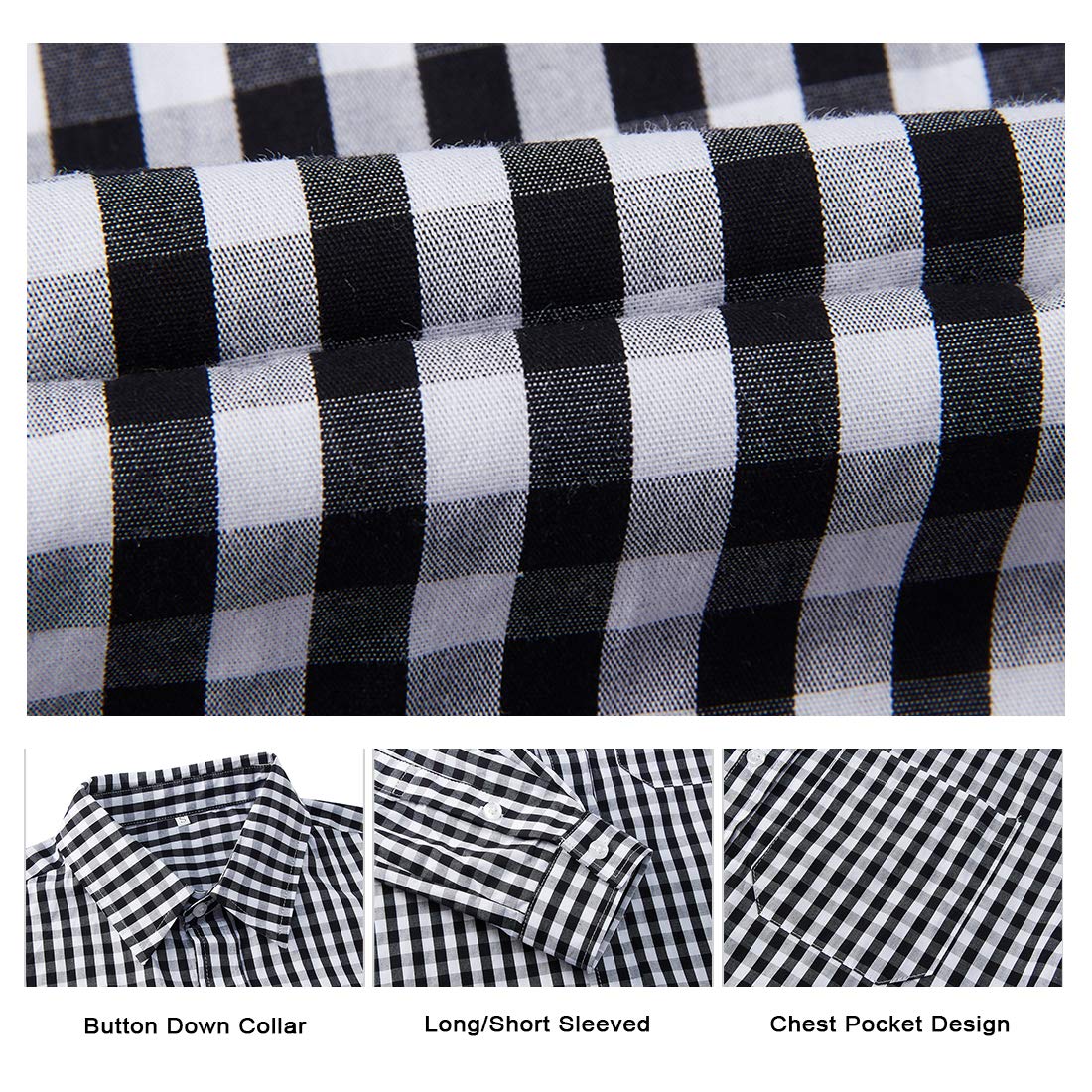 RAISEVERN Negro Chequeado Manga Larga Camiseta para Hombre de Oktoberfest Trajes