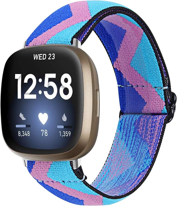 Sports Loop Band for Fitbit Sense, TechCode Soft Stretchy Braided Watch
