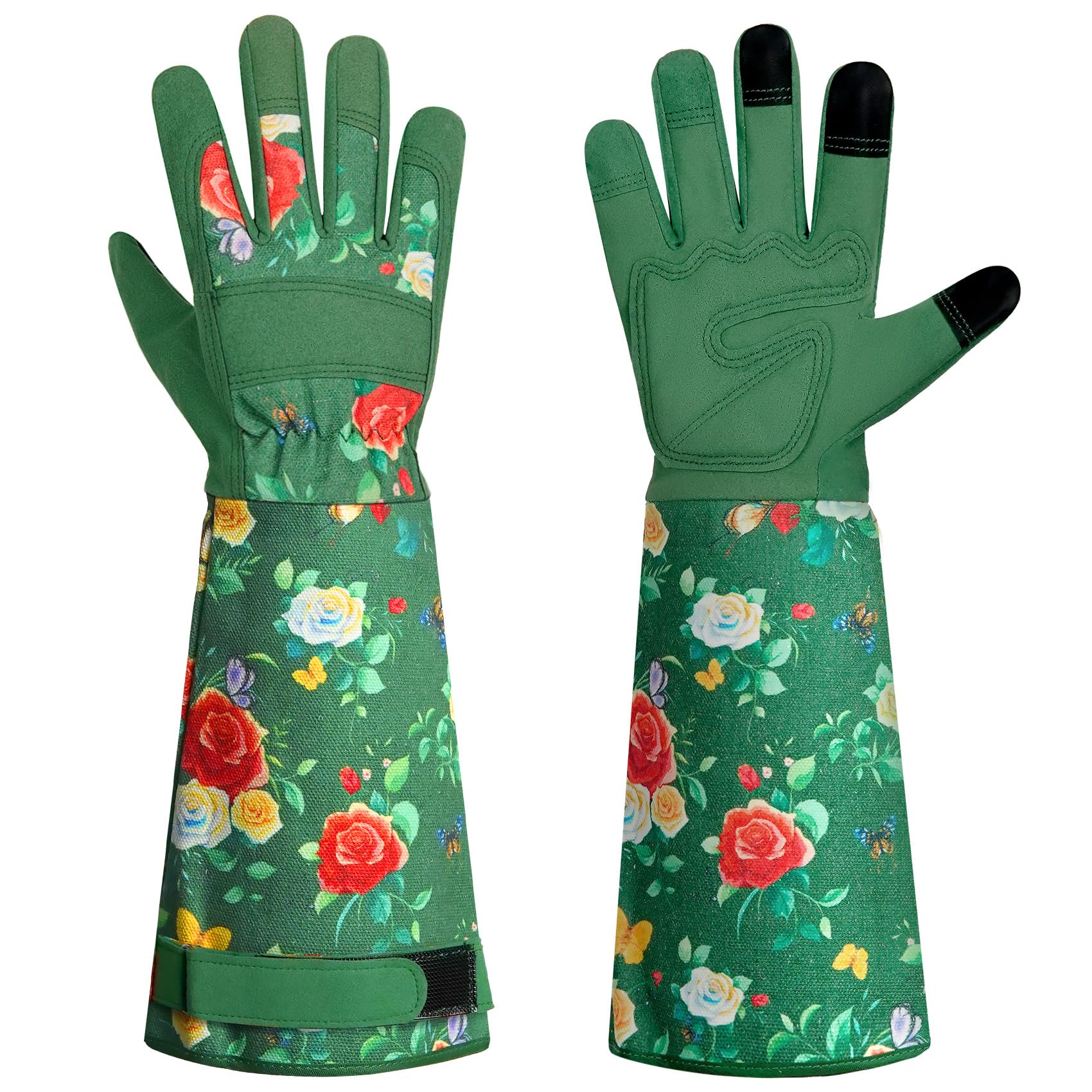 DLY Gardening-Gloves-for-Women, Breathable and Comfortable Long-Leather-Garden-Gloves, Rose/Blackberry Pruning Heavy Duty Gardening Work Gauntlet with Forearm Protection - Small — image 1