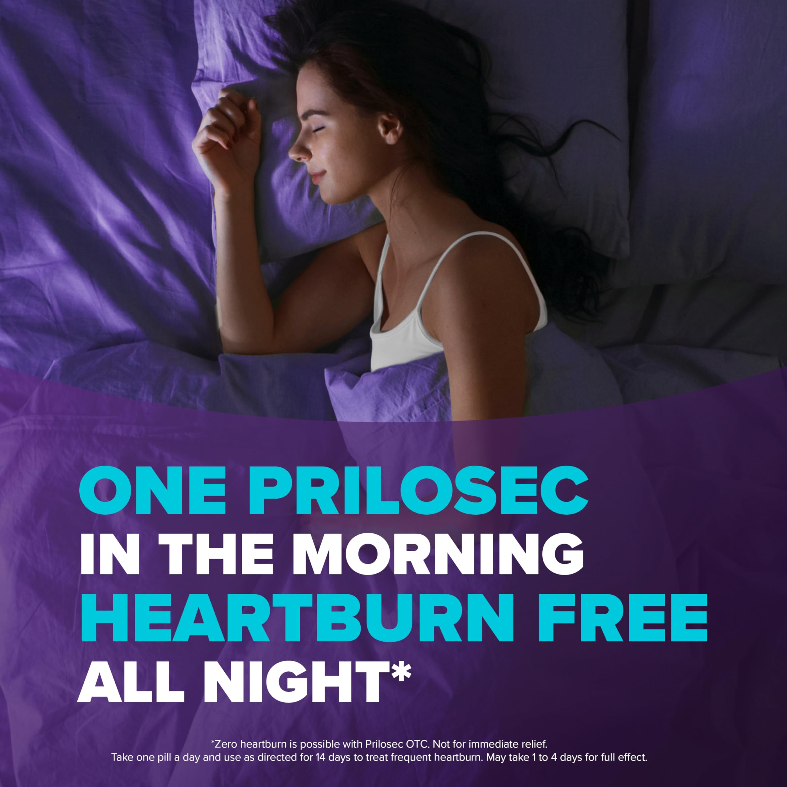 Prilosec OTC, Omeprazole Delayed Release 20mg, Acid Reducer, Treats Frequent Heartburn for 24 Hour Relief, All Day, All Night*, 20mg, 42 Tablets