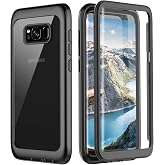 Pakoyi Samsung Galaxy S8 Case, Full Body Bumper Case Built-in Screen Protector Slim Clear Shock-Absorbing Dustproof Lightweight Cover Case for Samsung Galaxy S8 5.8 Inch