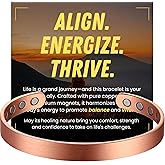 WestLuna Magnetic Copper Healing Bracelet for Men Women, 99.99% Pure Copper with Ultra Strength 3,800 Gauss Magnets for Lymph Drainage, Includes Gift Box, Jewelry Cloth, Blank Blessing Card