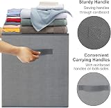 VERONLY Large Foldable Toy Box Chest with Lid 24.5x13x16 Linen Grey view 4