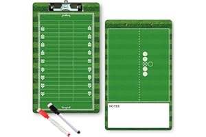 Picassosky Football Clipboard Dry Erase for Coach,Football Coaches Clipboard,Clipboard for Coaches,Dry Erase Double-Sided Football Clipboard for Coaching
