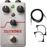 Universal Audio UAFX Teletronix LA-2A Studio Compressor Amplifier Pedal - Bundle with Instrument Cable and 2 Patch Cables