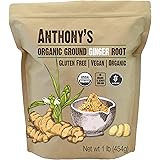Anthony's Organic Ground Ginger Root, 1 lb, Gluten Free, Non GMO, Keto Friendly