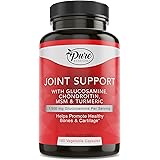 Pure By Nature Glucosamine with Chondroitin Turmeric MMS Boswellia Joint Pain Relief Supplement, 180 Count