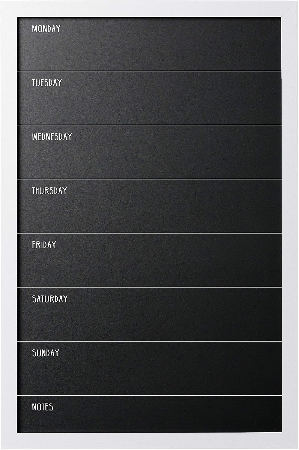 Bi-Office - Chalkboard Week Planner, 400 x 600 mm, White Frame, black, 40 x 60 cm