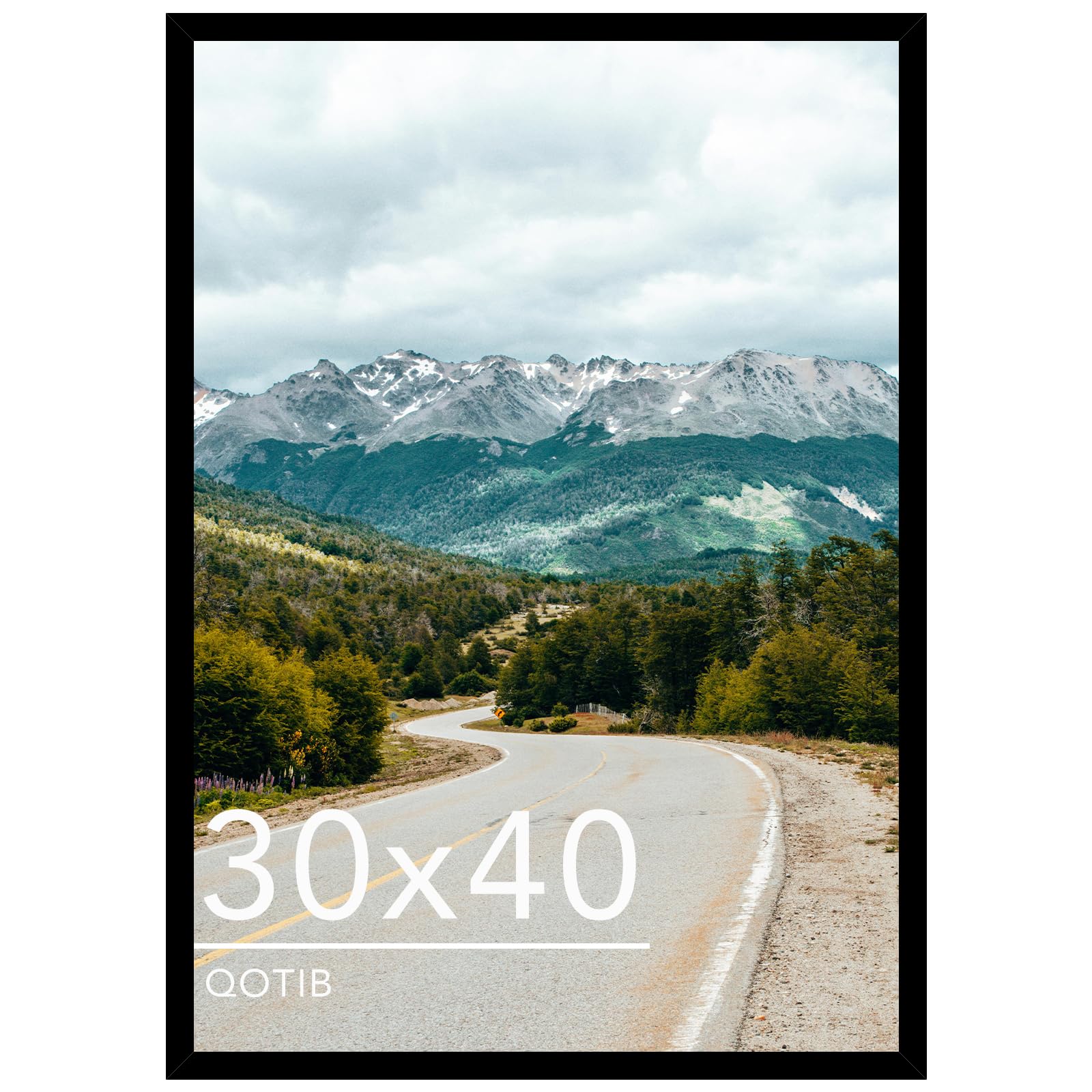 QOTIB Wood 30x40 Picture Frame Black for Wall
