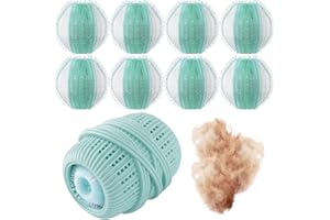 Pet Hair Remover Balls for Laundry — 8 Lint Catcher Laundry Ball with 1 PCS Reusable Silicone Pet Hair Remover for Clothes Be