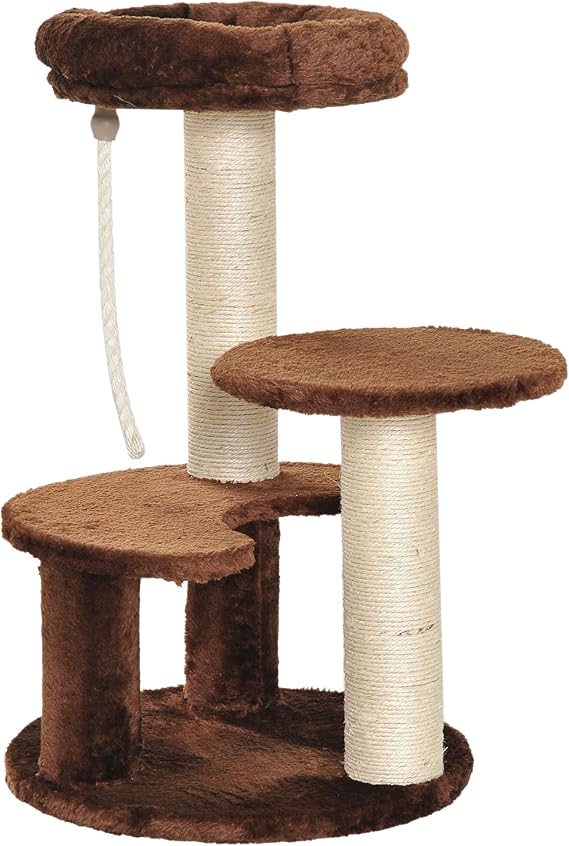 Pawhut 65 cm Cat Tree Kitty Scratcher Kitten Activity Center Scratching
