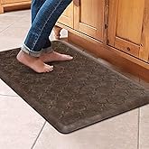 WISELIFE Kitchen Mat Cushioned Anti Fatigue Floor Mat,17.3"x28", Thick Non Slip Waterproof Kitchen Rugs and Mats,Heavy Duty Foam Standing Mat for Kitchen,Floor,Home,Desk,Sink, Brown