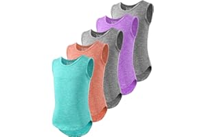 ATTIQOZI 5 Pack Girls Tank Tops Active Quick Dry Sleeveless Moisture Wicking Girls Undershirts for Athletic Gymnastics