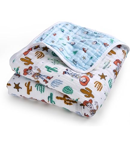PEHR Organic Muslin Cotton Swaddle – Follow Me Elephant Print, 47" X 47" Baby Blanket - View #11