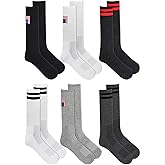 Chaps mens Athletic Cushioned Performance Crew Socks - 6 Pairs - Breathable Mesh