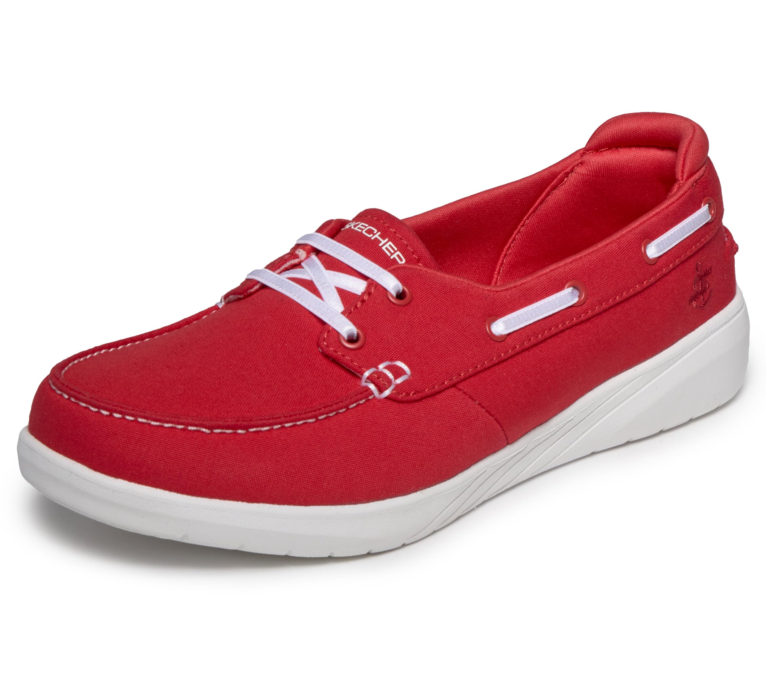 Skechers Women’s On-The-Go Flex Adapt Relaxed Fit Boat Shoe, Red, 6