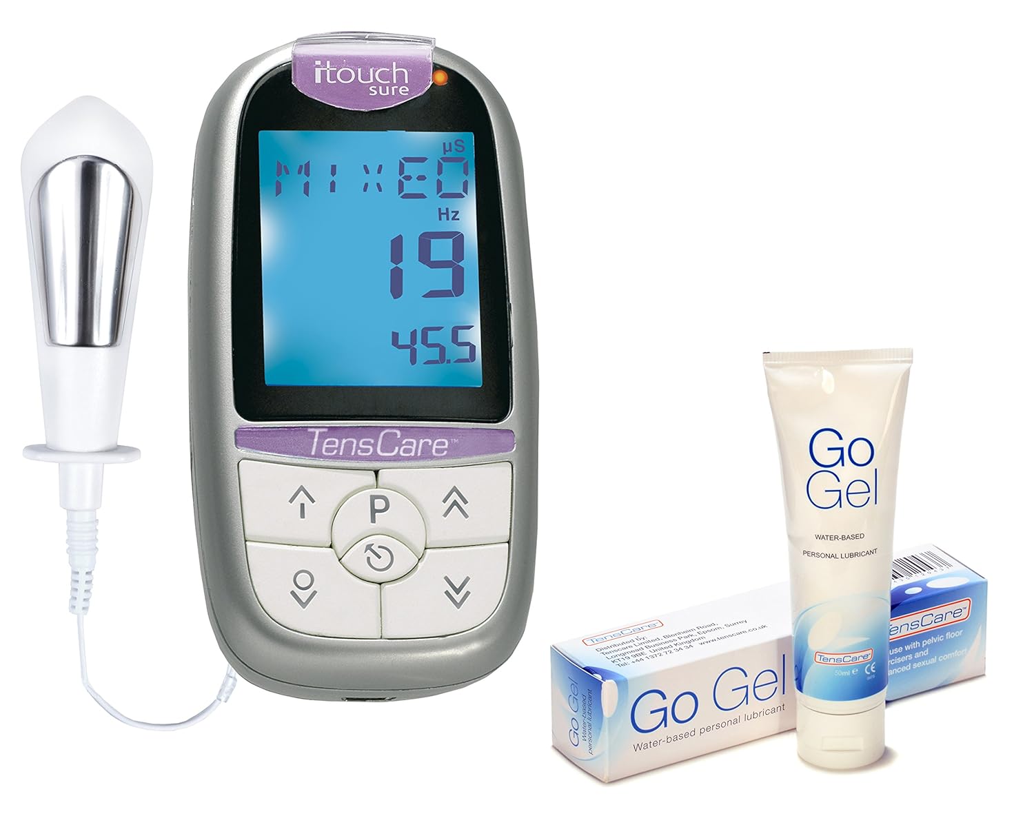 TensCare iTouch Sure Pelvic Floor Exerciser/Water Based Lubricant, 50