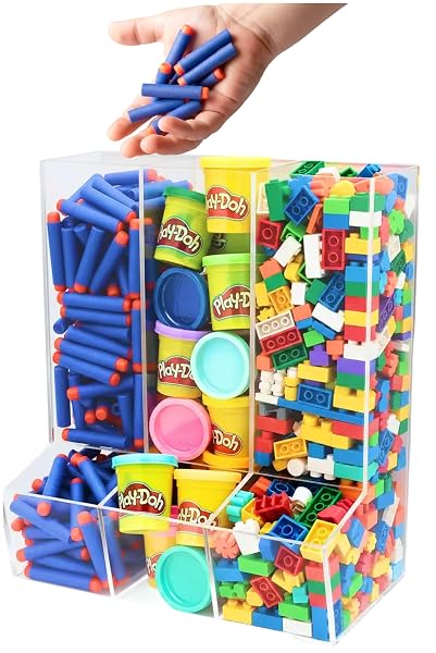 SIMPLYIMAGINE TRIPLE ACRYLIC TOY DISPENSER FOR KIDS –...