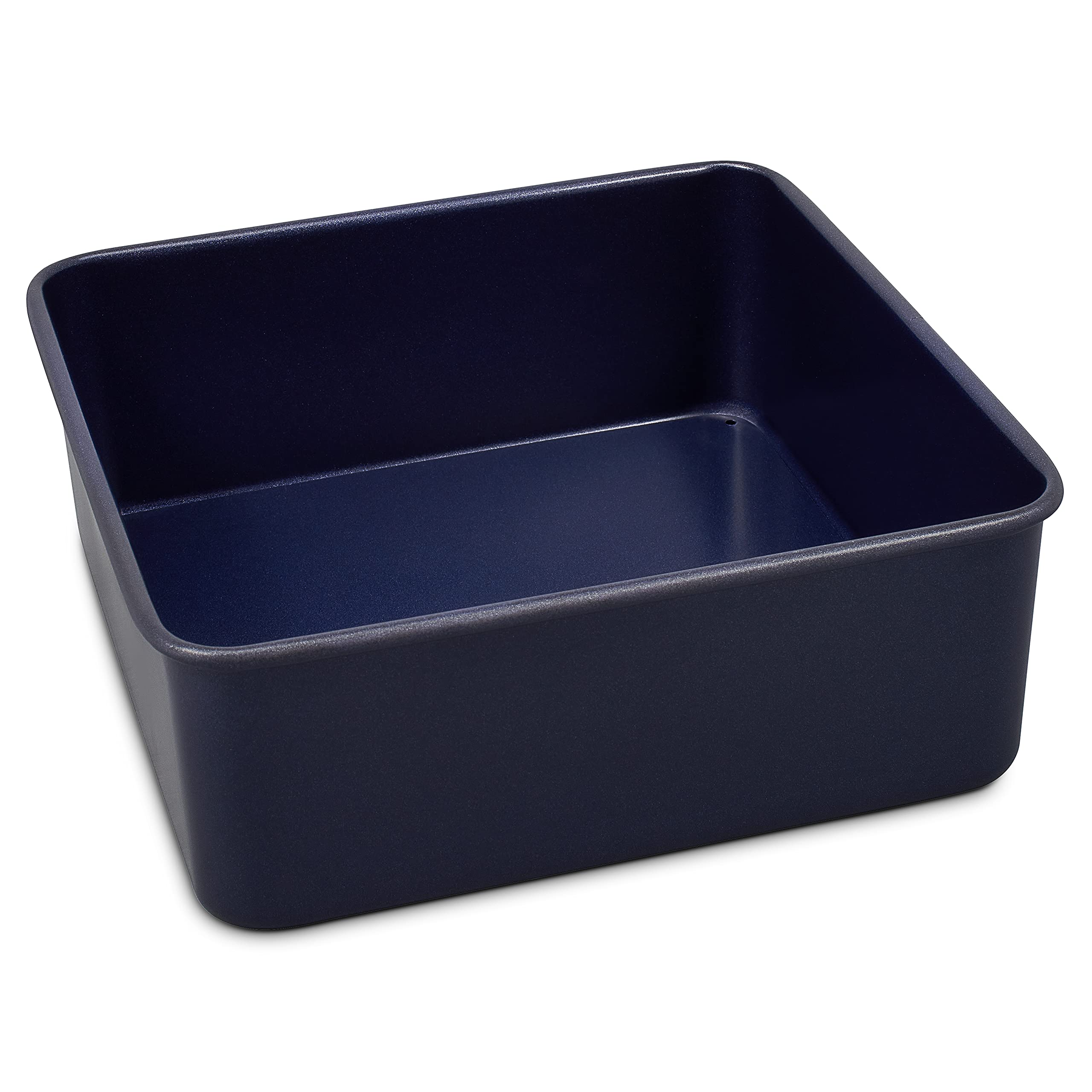 Zyliss Non-Stick Loose Base Square Cake Tin, 20cm/8in, Carbon Steel, Dark Blue, Baking Tin/Bakeware, Dishwasher Safe