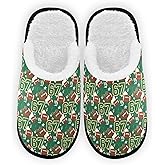 Lgplefti 67 Cartoon Red Rugby Balls Slippers For Women Men Soft Memory Foam Non-Slip Beautiful Winter Indoor House Shoes Travel Slipper