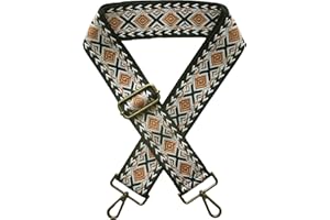 Yiaizhuo Boho 2" Wide Women's Purse Strap Replacement Crossbody Canvas Bags Shoulder Guitar Straps for Handbag Adjustable