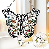 Macorner Gifts for Grandma Acrylic Window Hanging Suncatcher Butterfly, Birthday I Love You, for Nana From Kids Grandkids, Home Decor