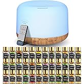 SACATR Essential Oil Diffusers for Home with 36x5mL Oil Diffuser Sets, Ultrasonic Technology, Remote Control for Home Office, Auto Shut-Off 4 Timers 15 Colors