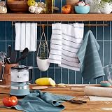 KitchenAid Albany Towel 4-Pack Fog Blue White 16x26 Set view 2