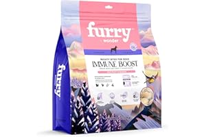 FURRY WONDER Freeze Dried Raw Dog Food Turkey and Chicken Recipe 8 Ounce, USA Made Grain Free High Protein Dog Food for Complete Meal or Food Topper, Freeze Dried Raw Diet for Immune Boost