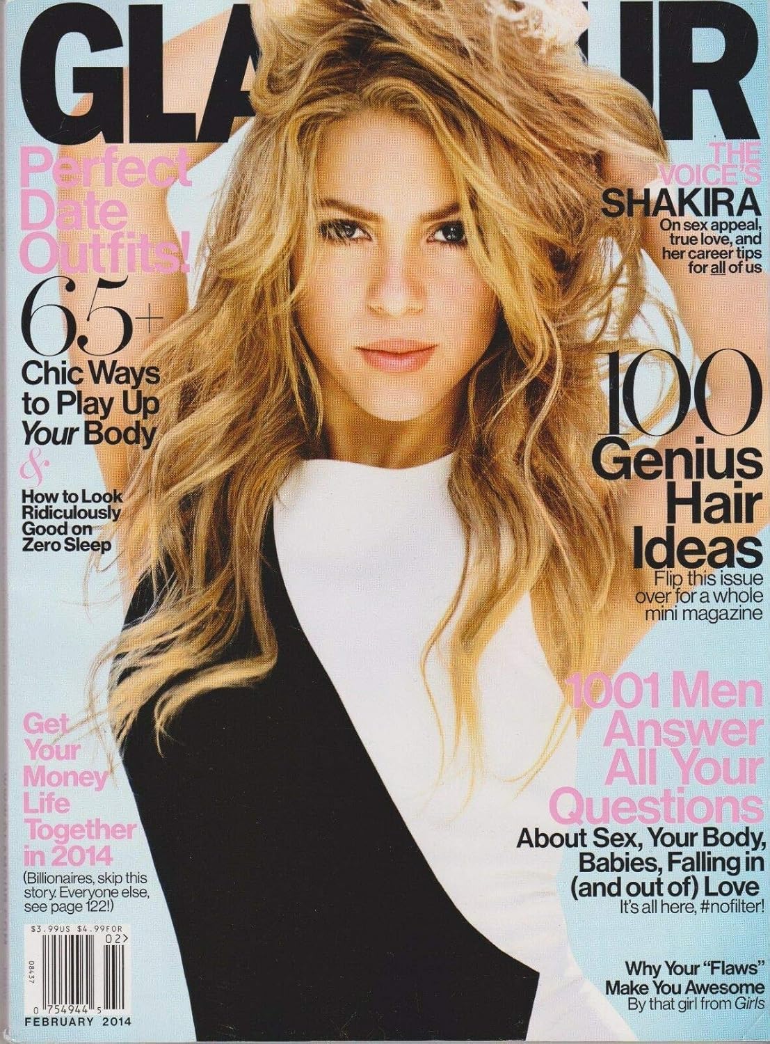 Amazon Com Glamour Magazine Feb 2014 Shakira On Flip Over