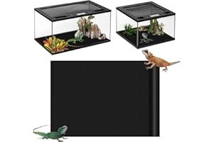 HOPLAEP Reptile Tank Accessories,EVA Leopard Gecko Bearded Dragon Tank Accessories, Terrarium Tank Decor Carpet Substrate for Lizard, Iguana, Snake, Tortoise, Non-Adhesive Reptile Habitat Bedding, Black
