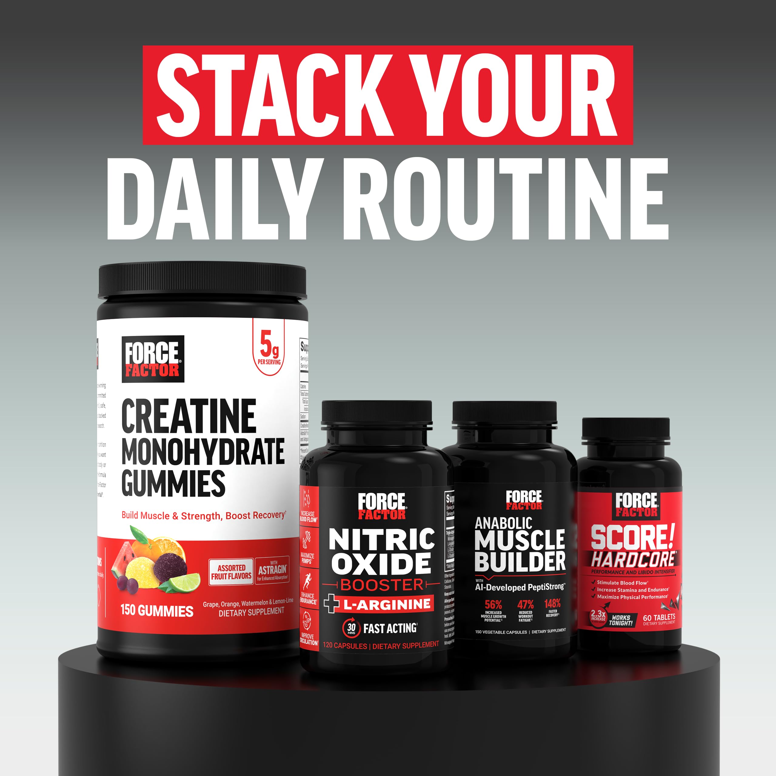 Force Factor Test X180 Max Gummies, Testosterone Booster Supplement for Men, with KSM-66 Ashwagandha to Support T Levels, Strength & Vitality, Mixed Berry, 60 Gummies