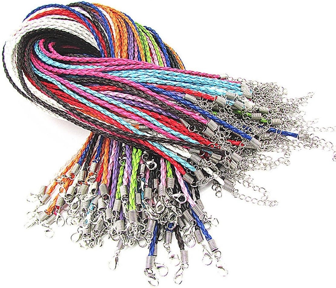 50pcs Bracelet Making Cord Lystaii Multi Color Leather Plaited Bracelet