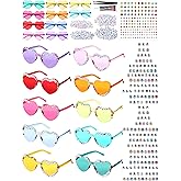 Saysurey 20 Pairs DIY Heart Sunglasses Popular Singer Themed Party Favors Friendship Heart Shaped Sunglasses for Girls Women Fans Valentines Galentines Birthday Party Supplies