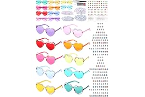 Saysurey 20 Pairs DIY Heart Sunglasses Party Favors Friendship Heart Shaped Sunglasses Funny Christmas Gifts for Girls Women Fans Christmas Party Supplies
