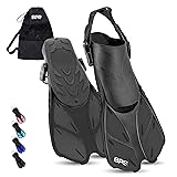 BPS Short Blade Swim Fins - with Adjustable Strap