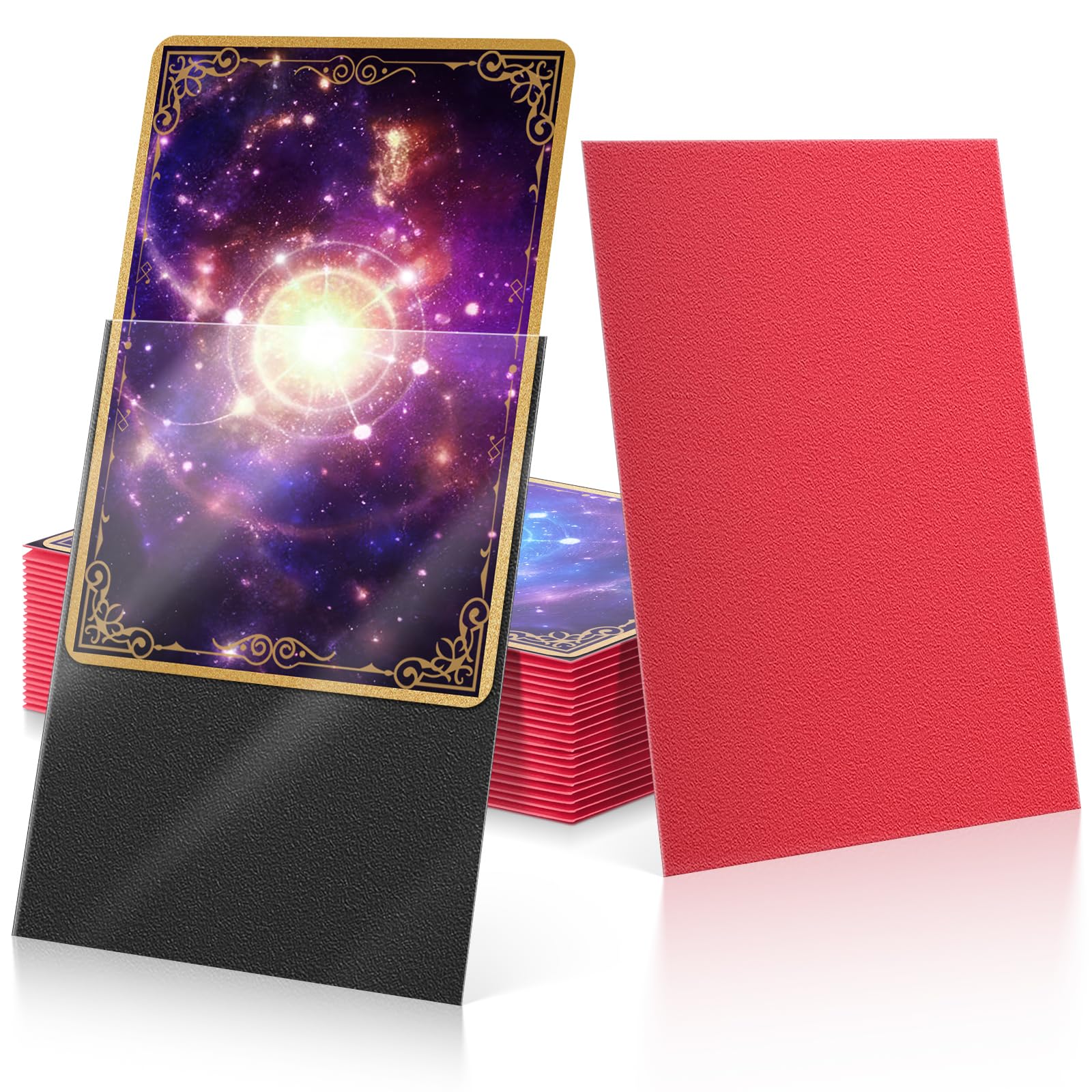 100 Pack Card Sleeves, Matte Dual Penny Trading Card Sleeves, Non-Transparent Back Soft Card Protector Sleeves for Sports, TCG, MTG and Standard Cards(Red) — image 1
