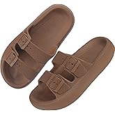 BenSorts Pillow Sandals for Women Men Thick Sole Adjustable Buckles EVA