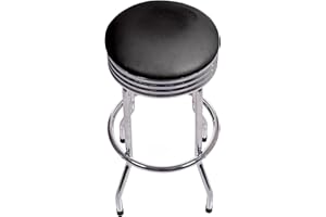 EVERYDAY HOME Trademark Gameroom Retro Ribbed Swivel Bar Stool, Chrome