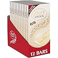 Lindt LINDOR White Chocolate Truffle Bar, Chocolate Candy Bar with Smooth Center, 3.5 oz. (12 Pack)