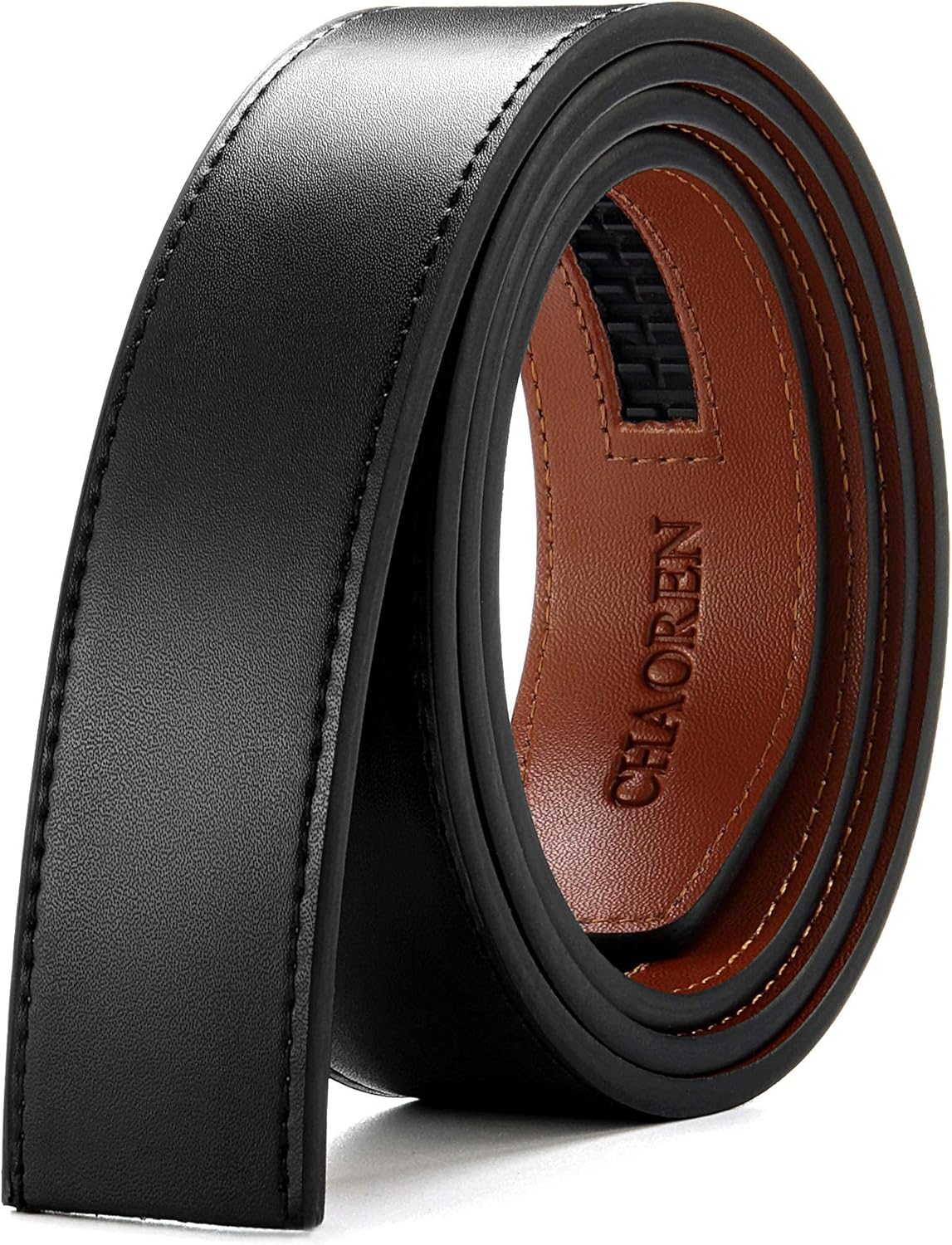 CHAOREN Men's Reversible Leather Belt Adjustable 33 mm Belt Reverse for