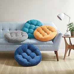 Floor Cushion Pillow Set of 2, Round Large Pillows