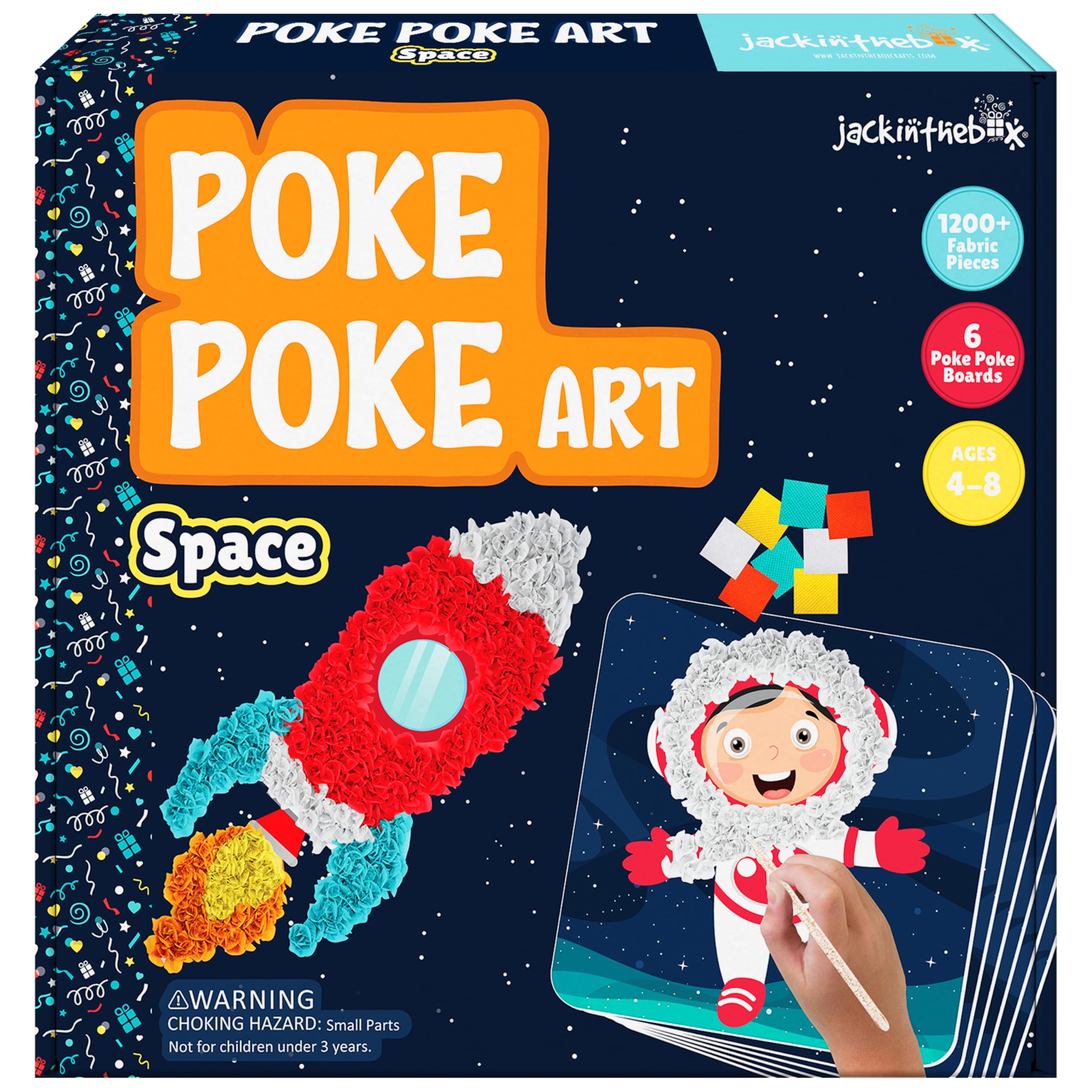 Photo 1 of jackinthebox Poke Poke Art for Kids – Space Theme, Mess-Free Fabric Art and Craft, Flower Pressing Kits, Gift for Kids, Toys for Girls and Boys Ages 4 5 6 7 8