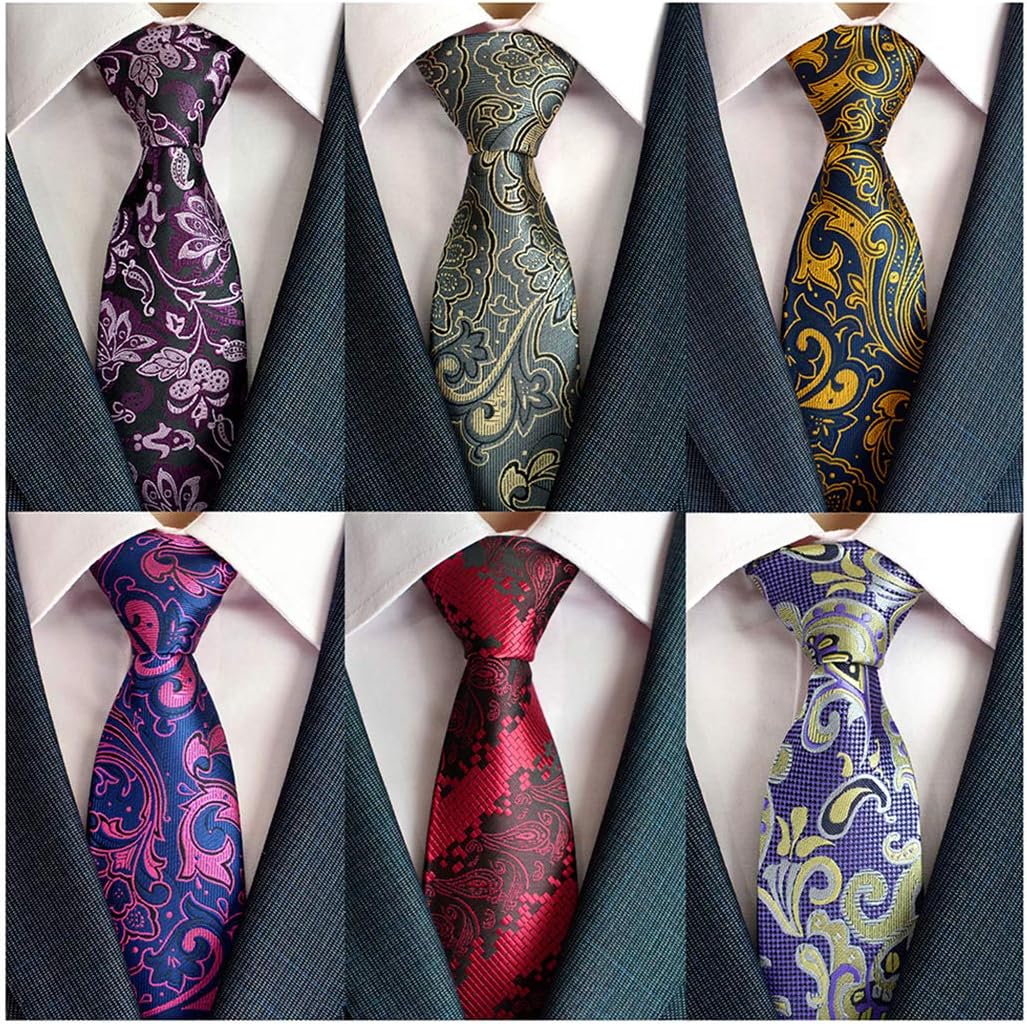 Adulove Men's Necktie Classic Silk Tie Woven Jacquard Neck Ties 6/9 / 12 PCS